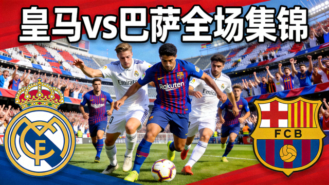 皇家马德里对阵巴塞罗那全场集锦视频封面图
